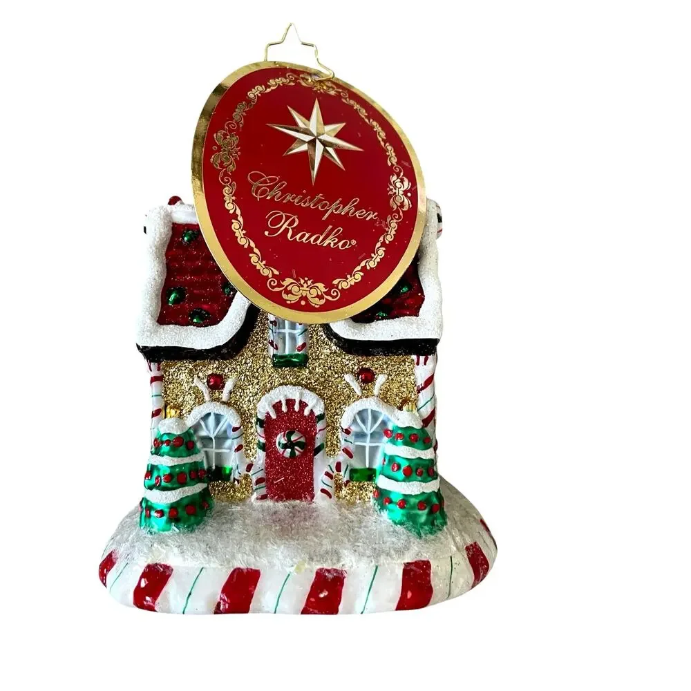 NEW Christopher Radko Sweet Tooth Cottage Glass Ornament